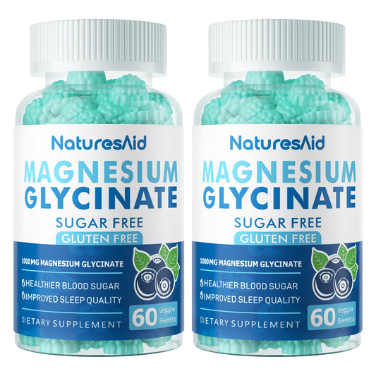 Blueberry flavor magnesium glycinate gummies bottle (120-count) – 2-pack
