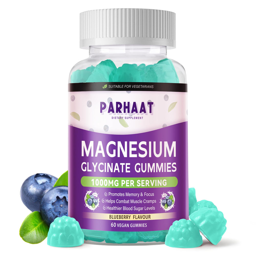 Bottle of Magnesium Glycinate Gummies Blueberry—60 count