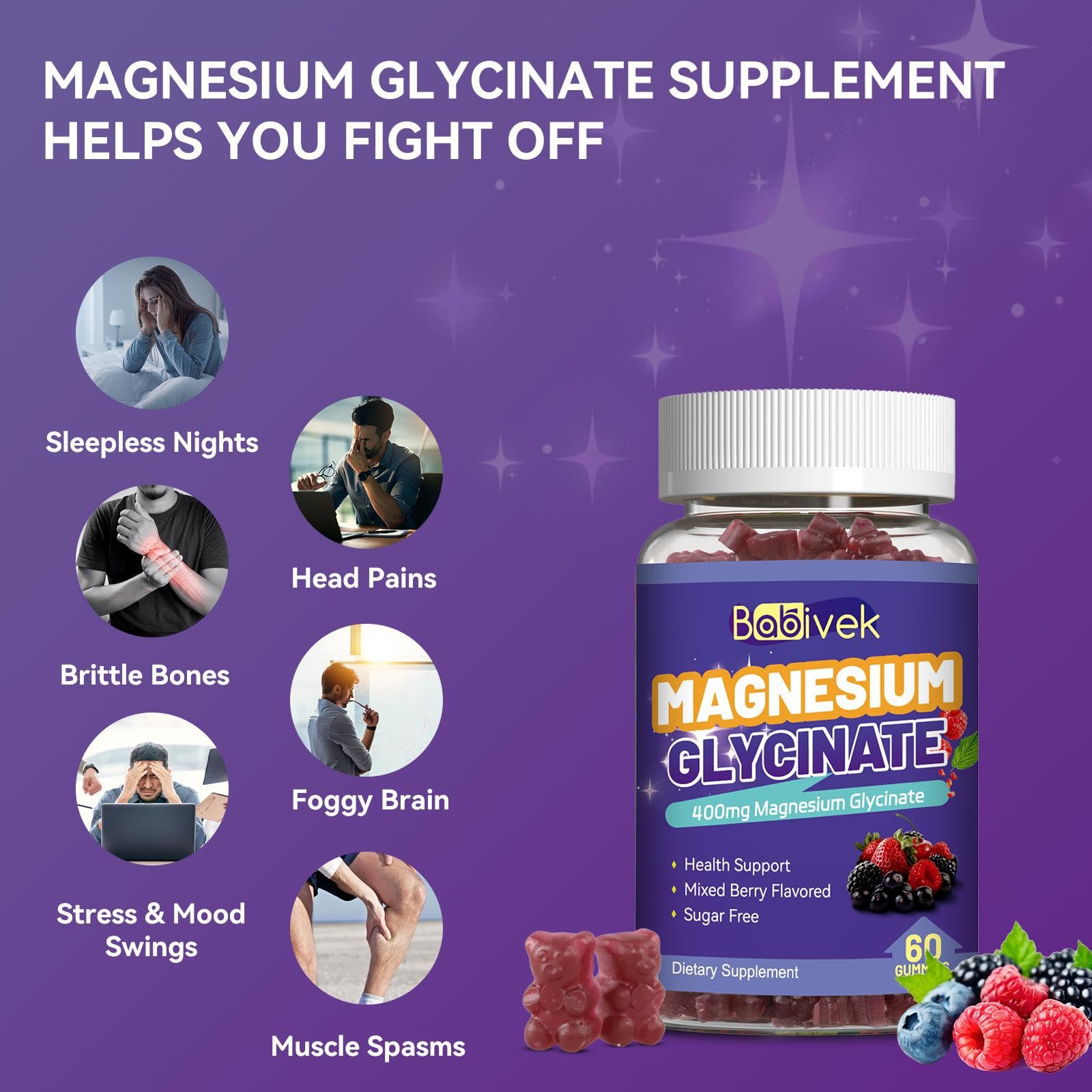 Gummies highlighting calcium and potassium minerals