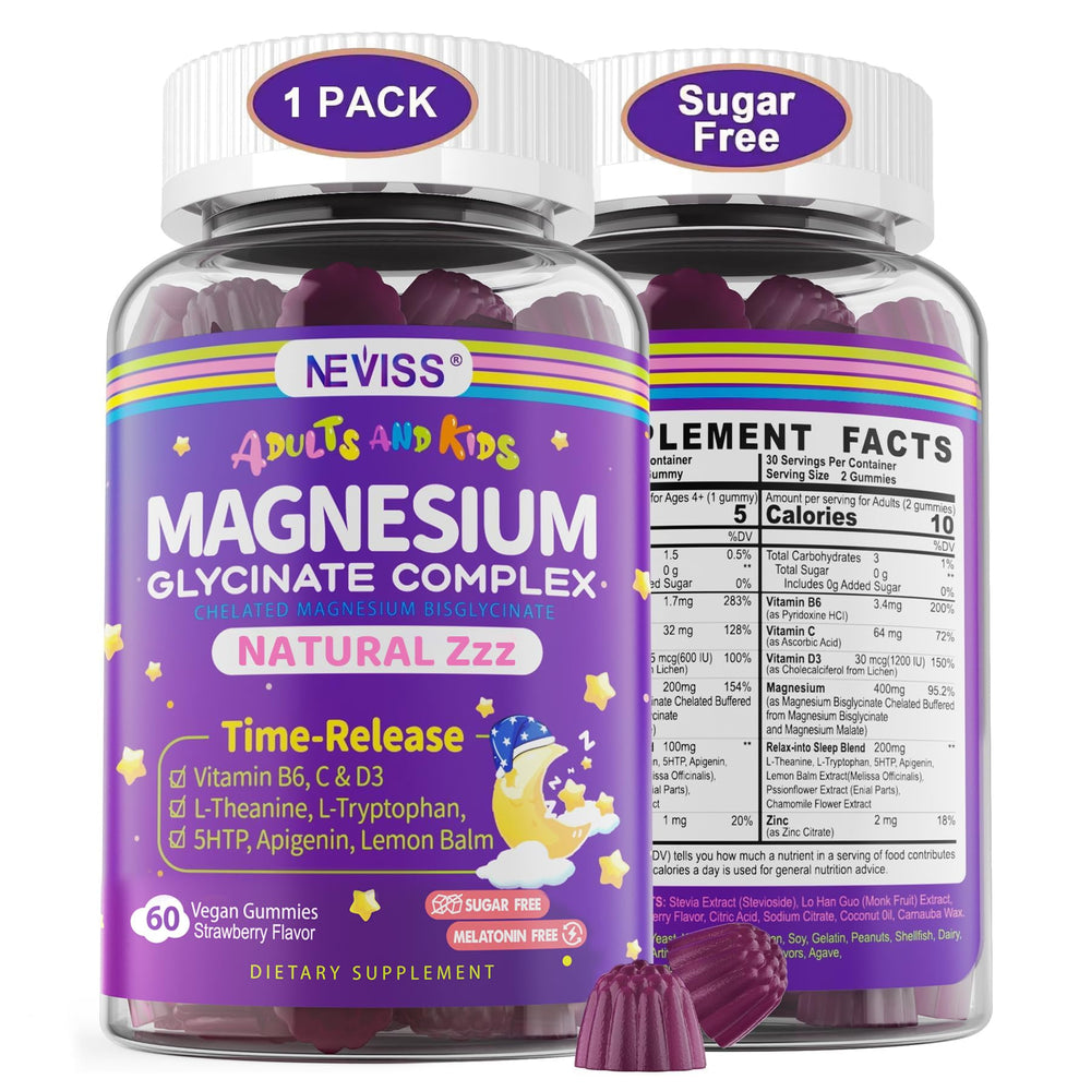 Front view of Magnesium Glycinate Gummies bottle