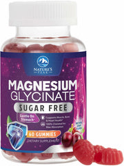 Bottle of Magnesium Glycinate Gummies with grape flavor