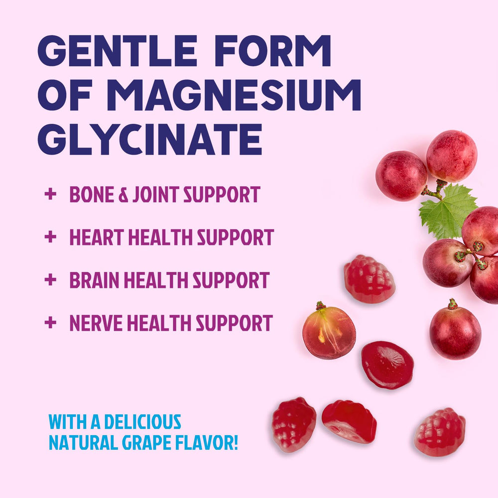Nutrition label for magnesium glycinate gummies