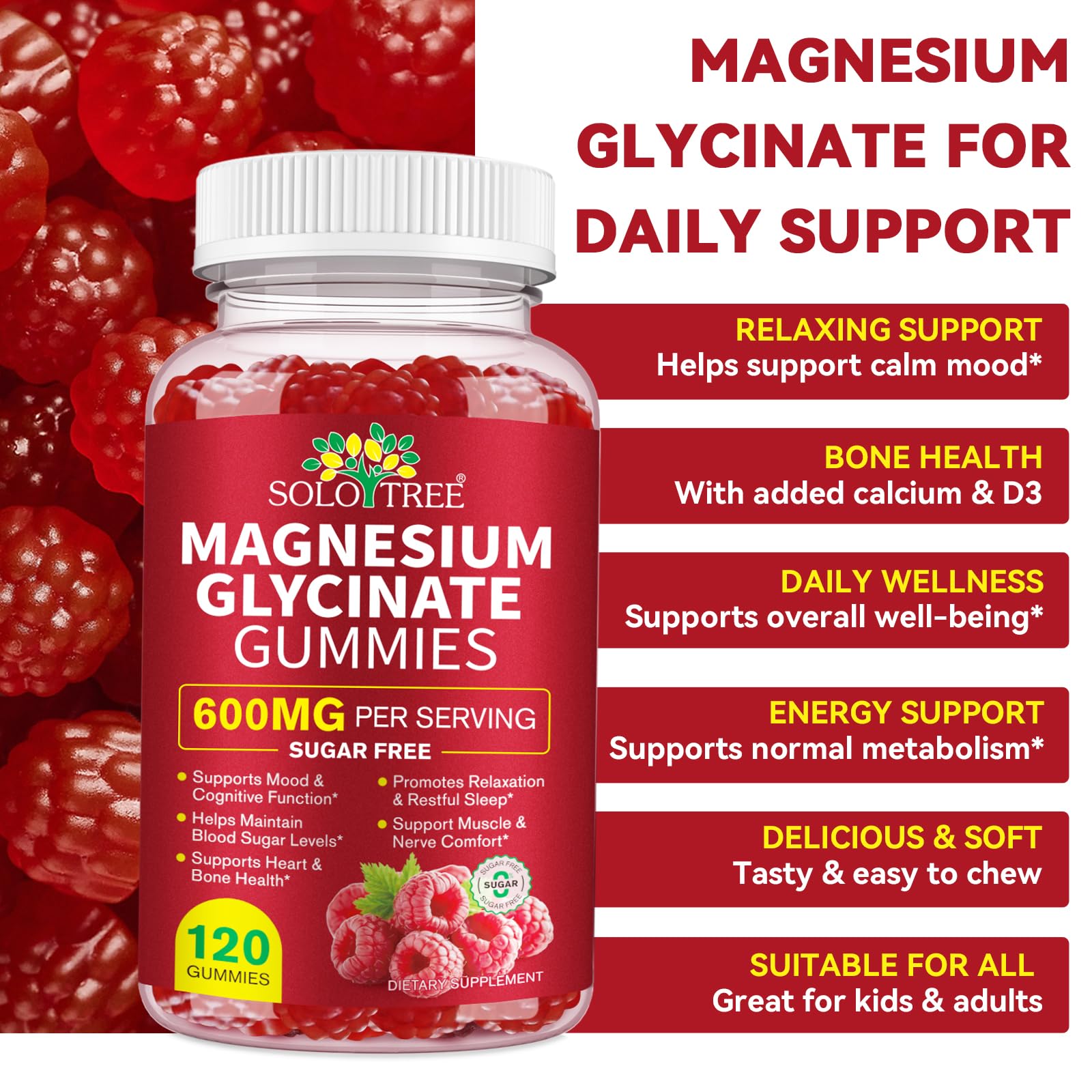 Ingredients list showing magnesium glycinate and L-Threonate
