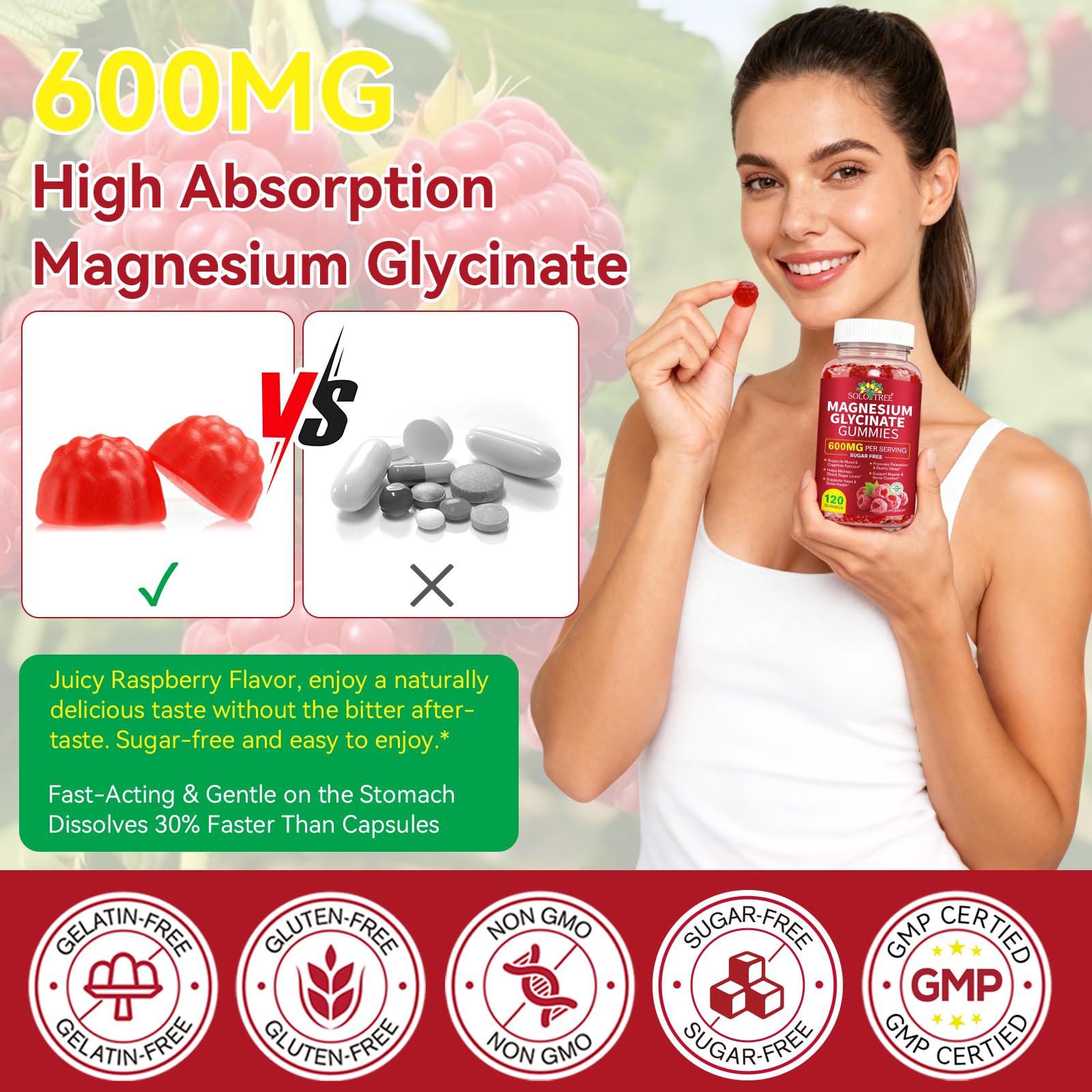 Product packaging showing a 120-count jar of gummies
