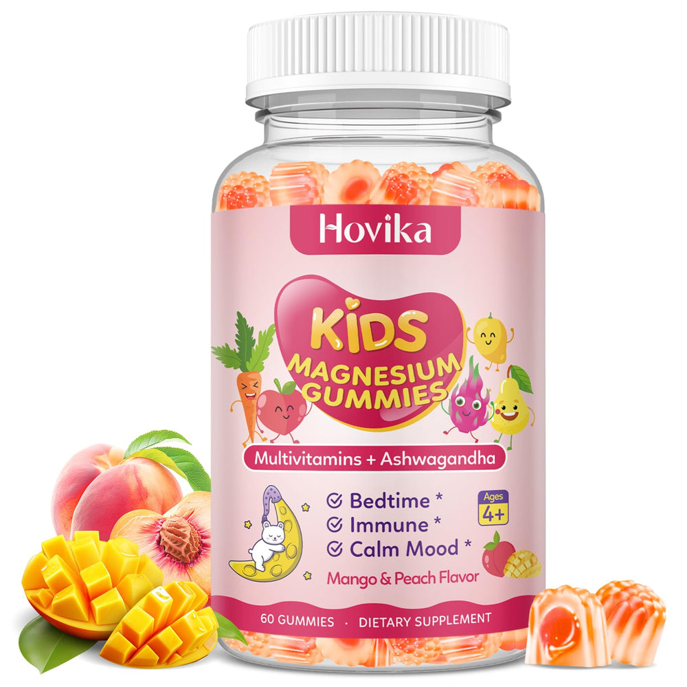 Center-filled magnesium glycinate gummies for kids – Peach & Mango flavor, 60 count