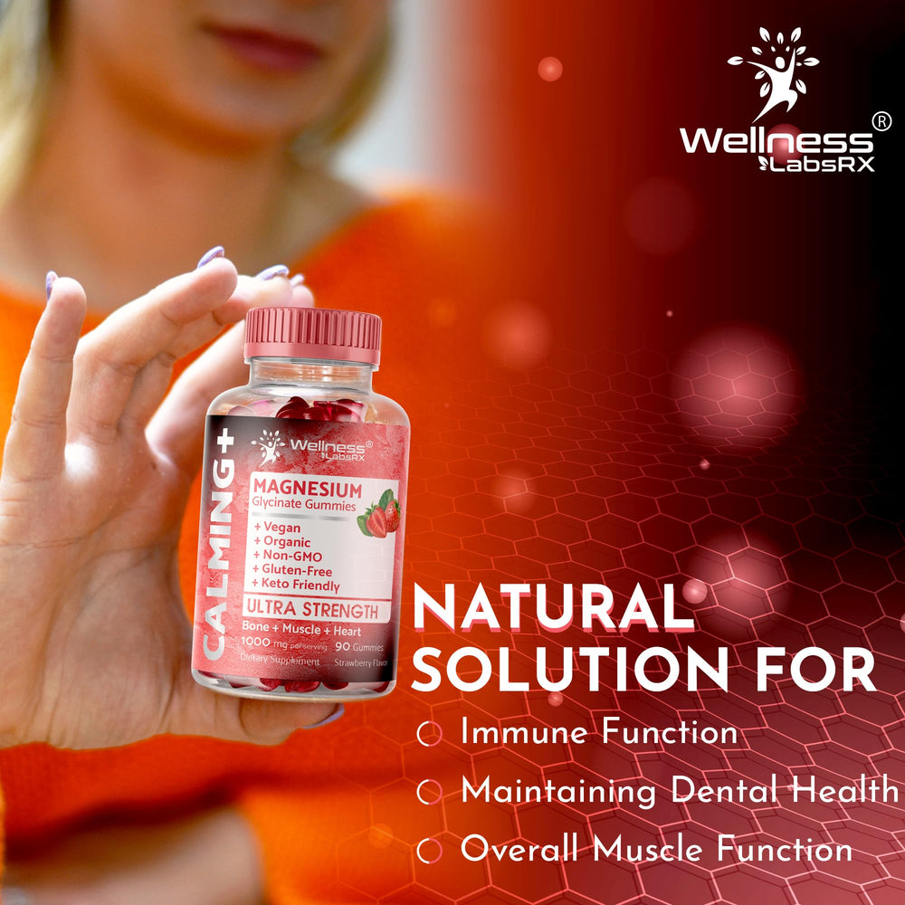 Label showing Non-GMO and Gluten Free on magnesium glycinate gummies