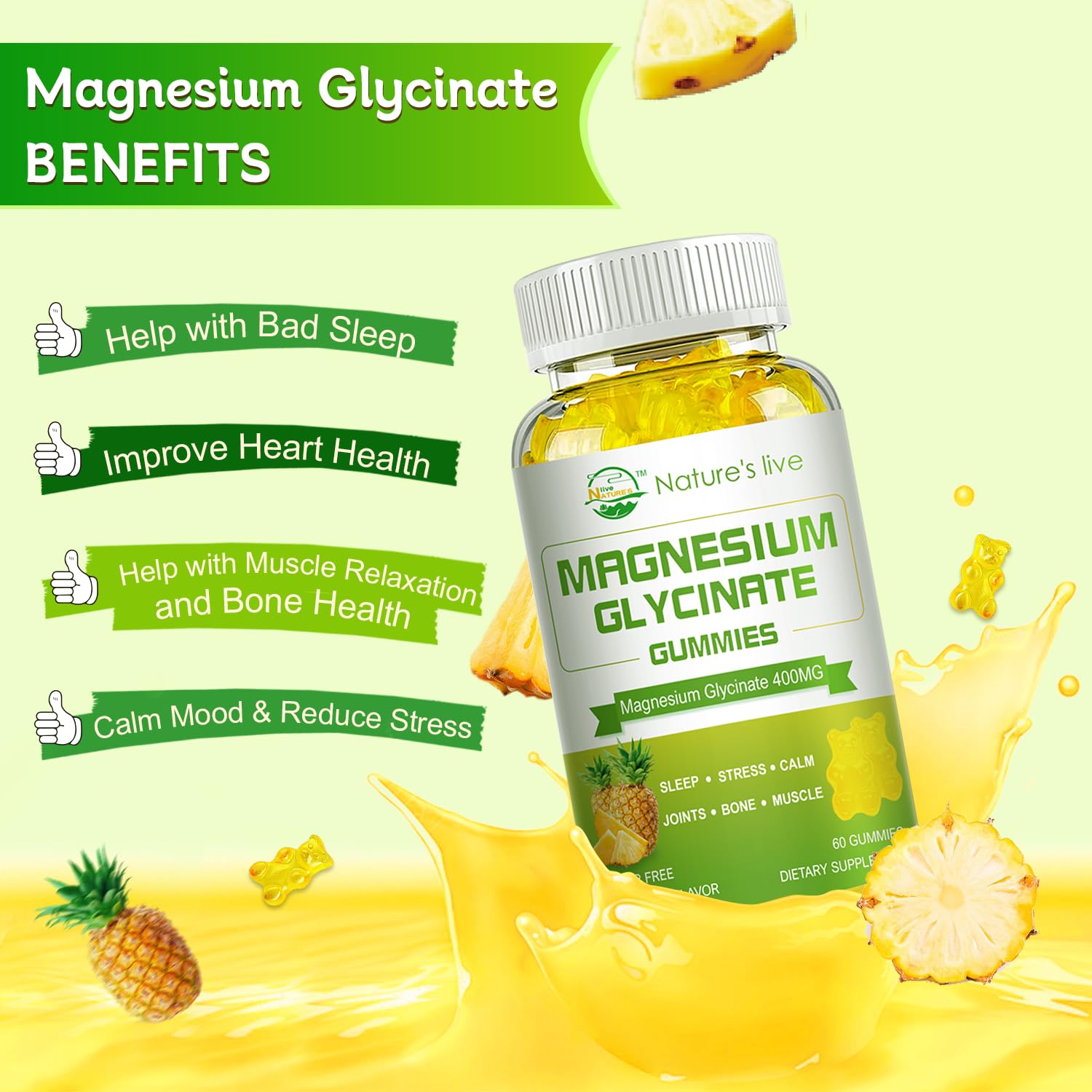 Nutrition facts panel for Magnesium Glycinate Gummies