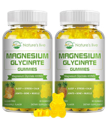 Pineapple-flavored Magnesium Glycinate Gummies bottle front view