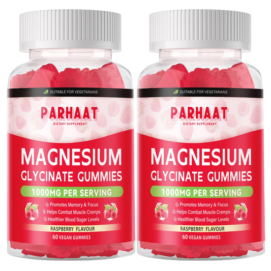 Bottle of Magnesium Glycinate Gummies Raspberry-120 chews
