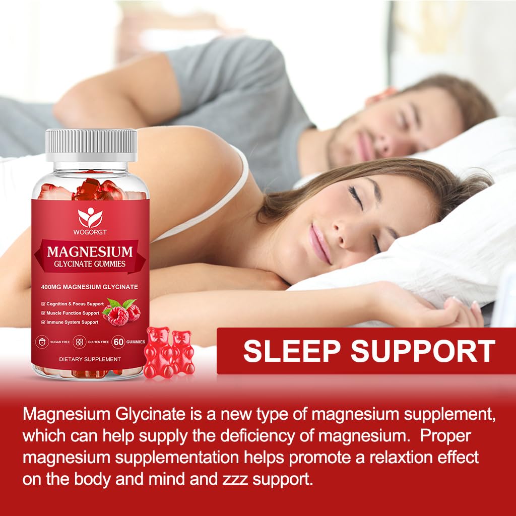Close-up of raspberry-flavored magnesium glycinate gummy