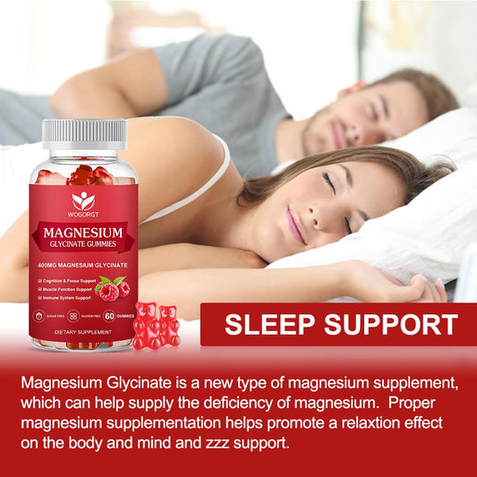 Close-up of raspberry-flavored magnesium glycinate gummy