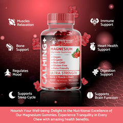Close-up of strawberry-flavored magnesium glycinate gummy