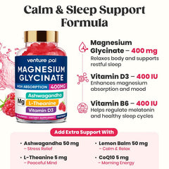 Packaging emphasizing stress relief and sleep support
