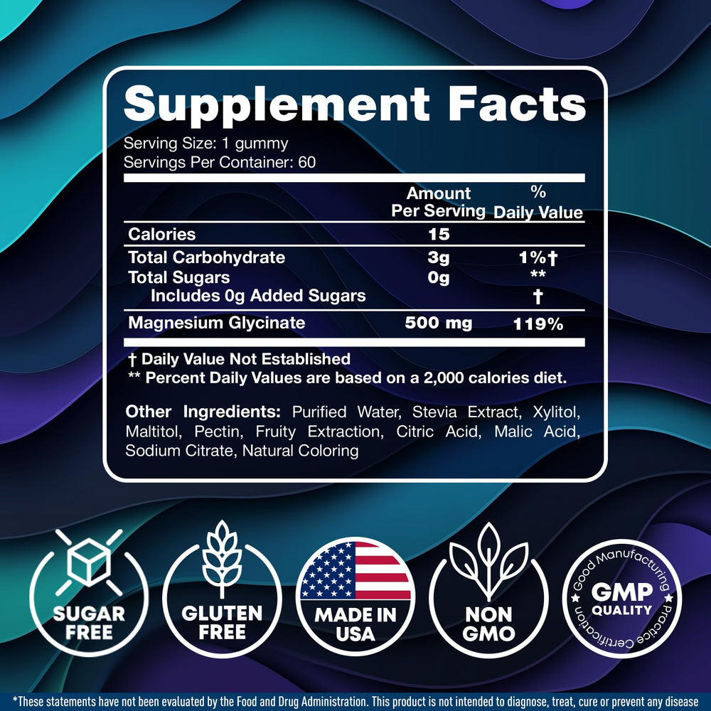 Gummies for women and kids magnesium glycinate 60 count