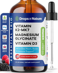 Magnesium Glycinate + K2 & D3 liquid bottle with mixed berry flavor