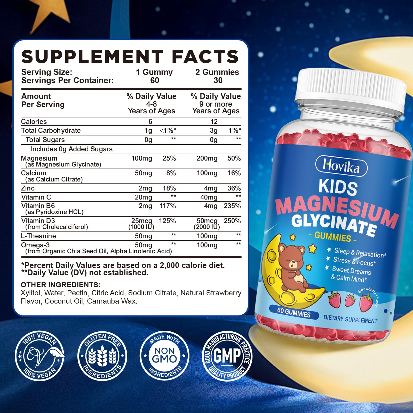 Close-up of strawberry-flavored gummies for kids