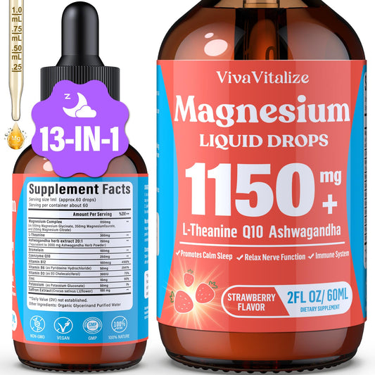 Bottle of Magnesium Glycinate Liquid with Triple Magnesium Complex
