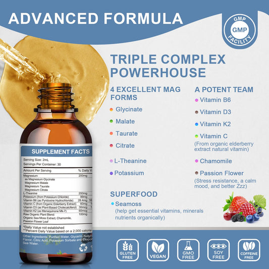 Diagram of triple magnesium complex: glycine, malate, taurate, citrate