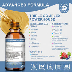 Diagram of triple magnesium complex: glycine, malate, taurate, citrate