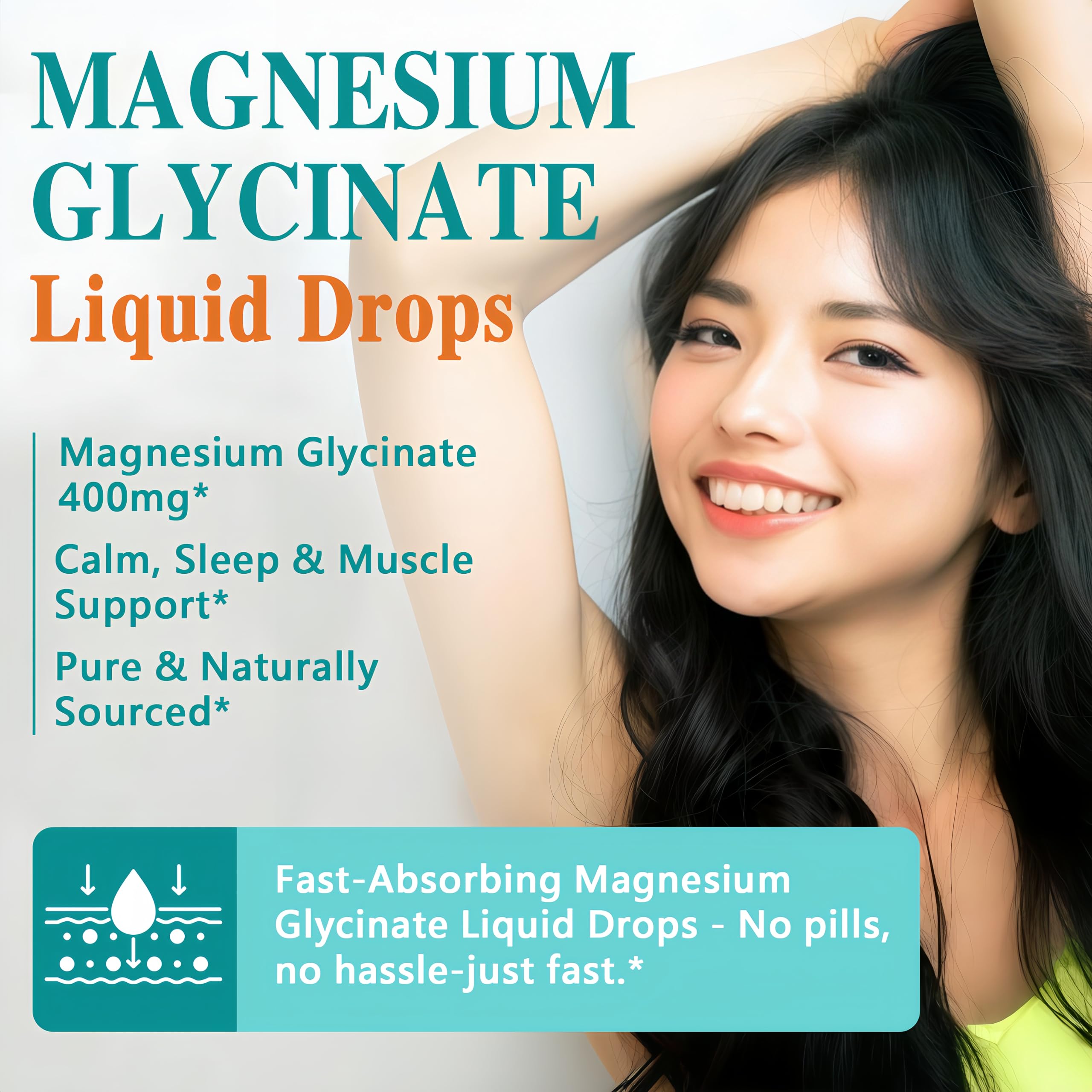 Diagram showing 98% absorption of the liquid magnesium glycinate