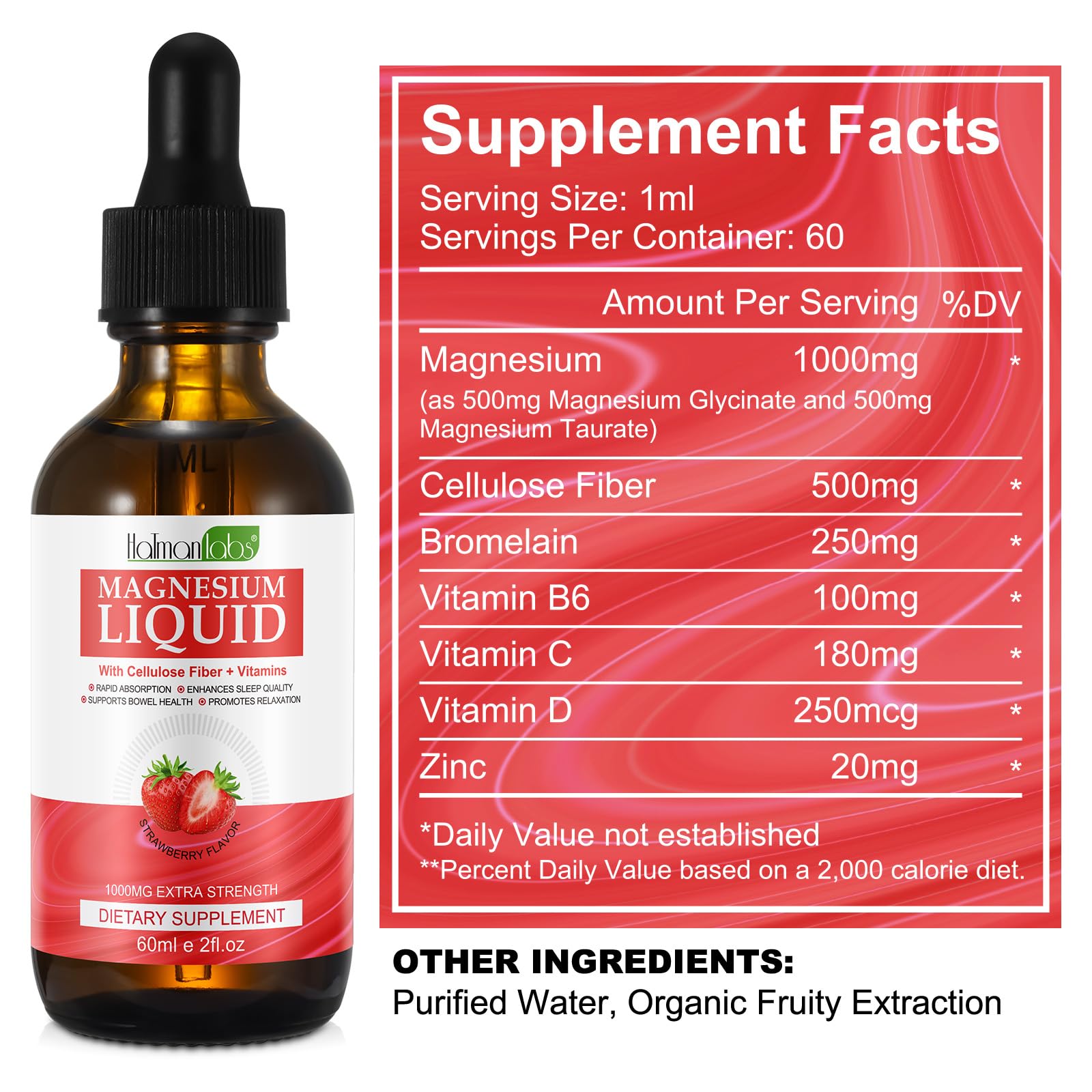 Heart and muscle support icons for magnesium liquid supplement