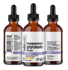 Close-up of pineapple flavored magnesium glycinate liquid bottle