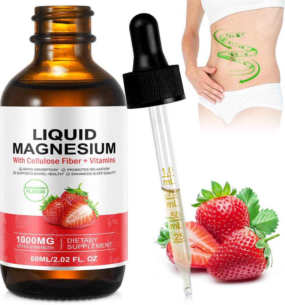 Bottle of Magnesium Glycinate Liquid Strawberry 60ml