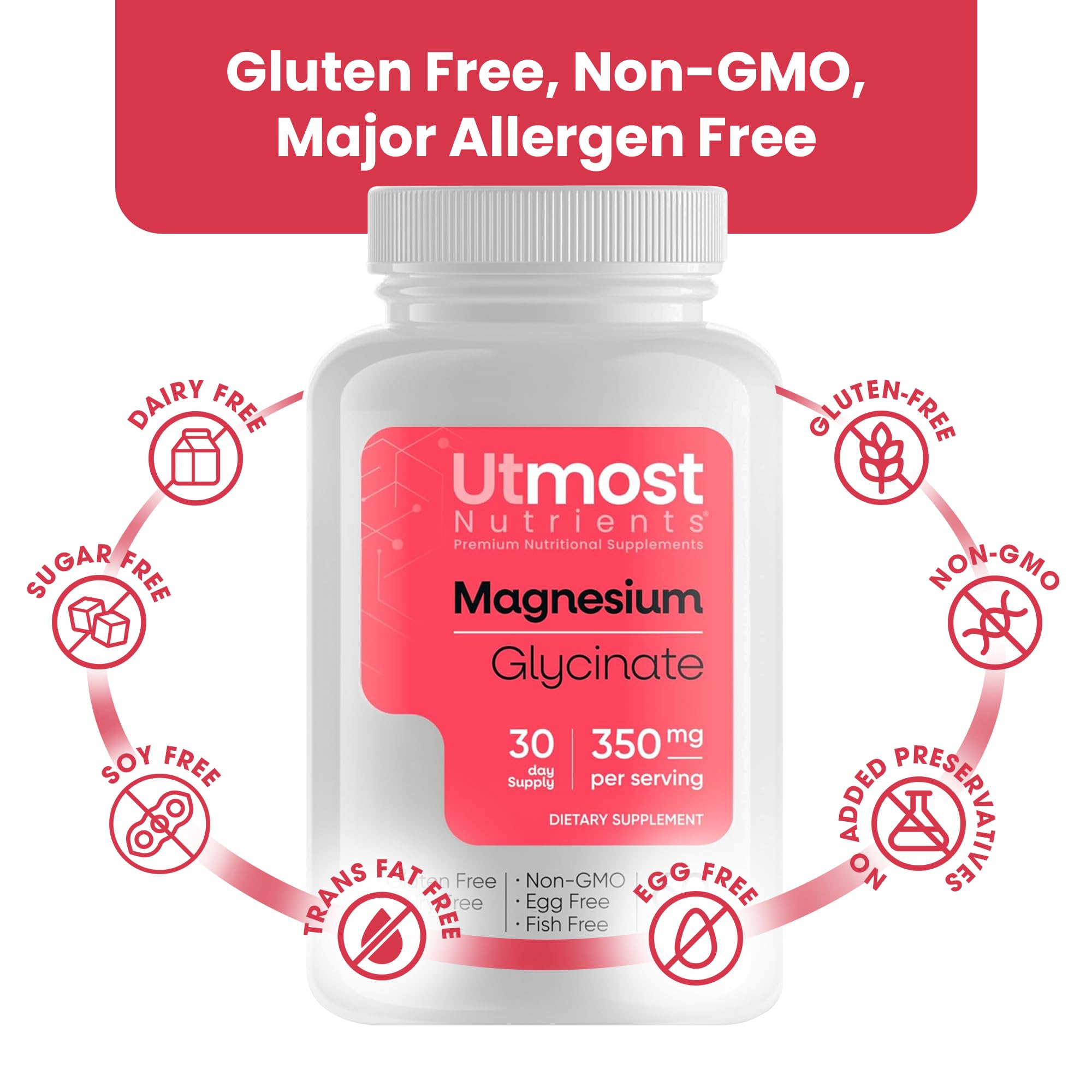Odorless and easy-to-swallow magnesium glycinate capsules