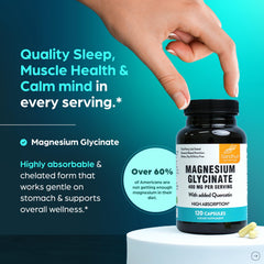 Close-up view of magnesium glycinate capsules