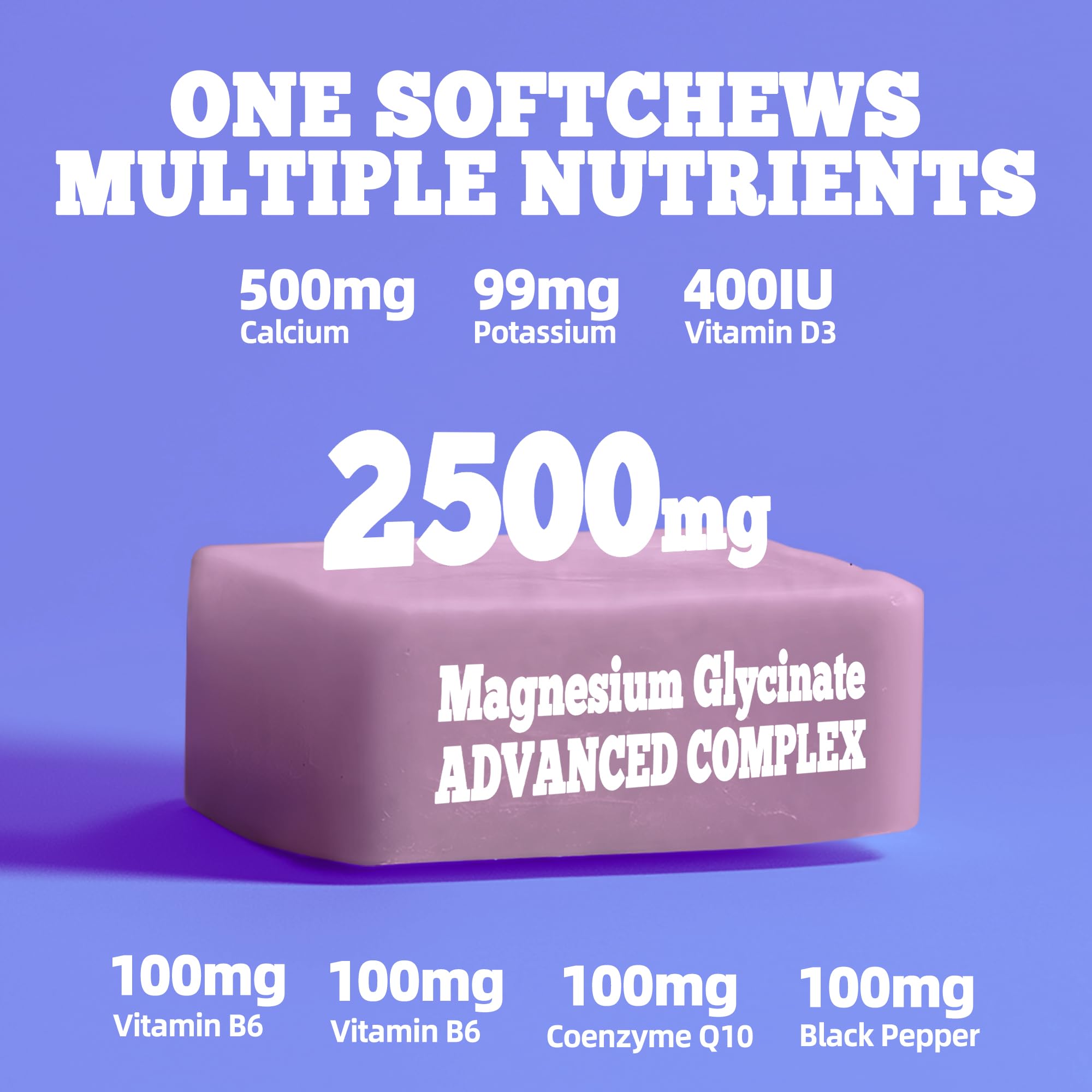 Row of blueberry-flavored soft chews