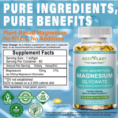 Close-up of Magnesium Glycinate 500mg softgels bottle