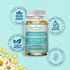 Vegan-friendly, Non-GMO Magnesium Glycinate softgels packaging