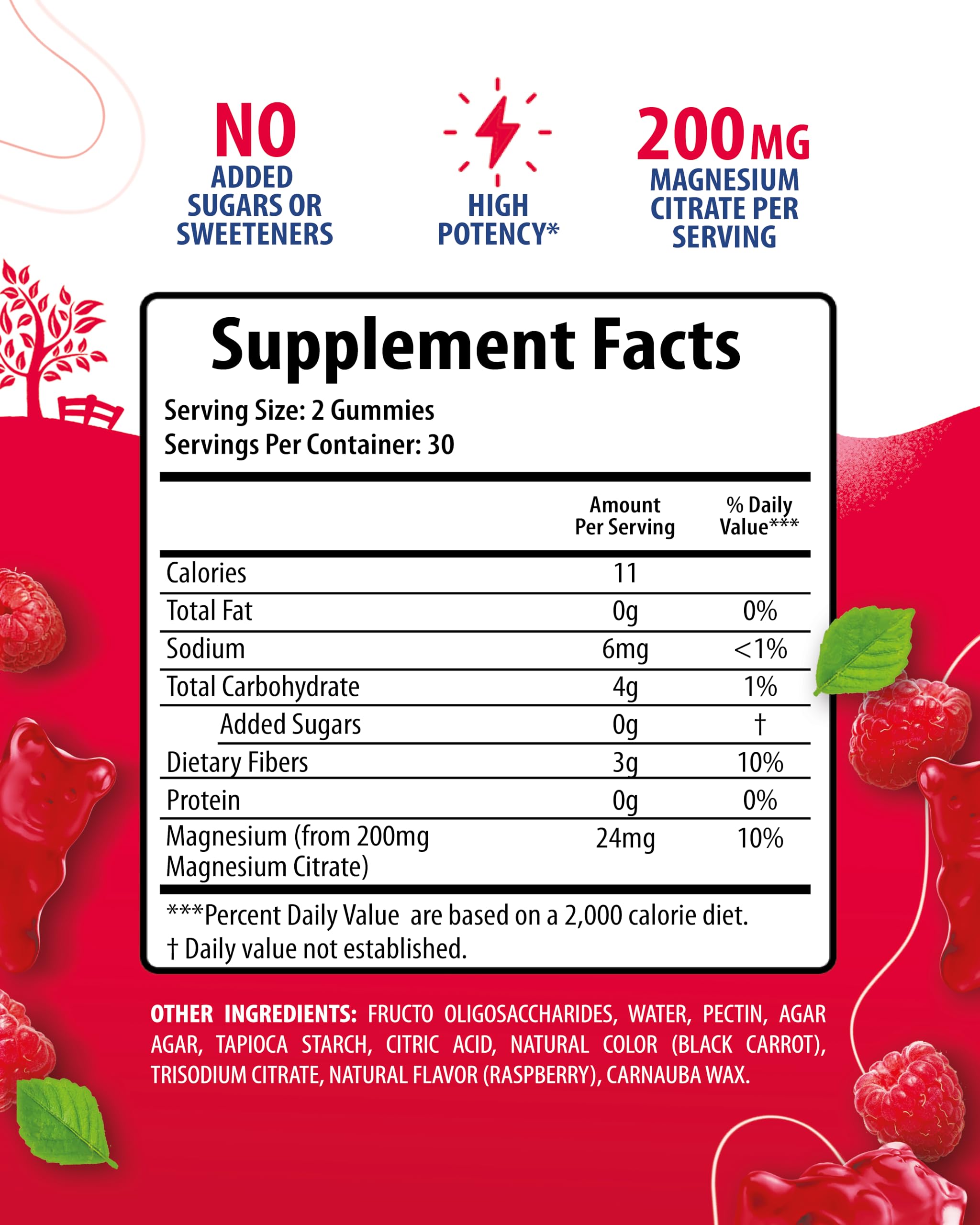 Packaging for Calm Magnesium Chews 200mg Raspberry