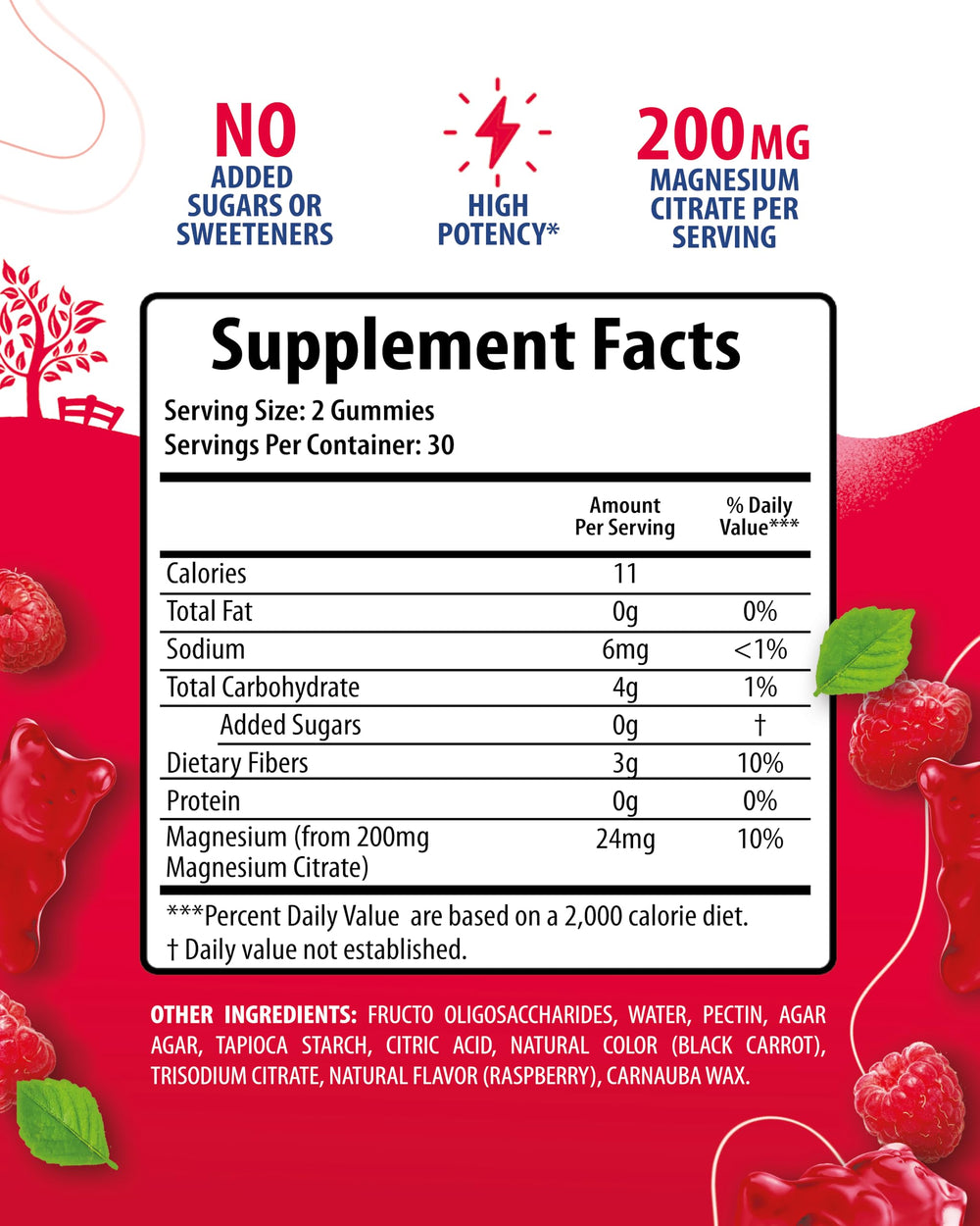 Packaging for Calm Magnesium Chews 200mg Raspberry