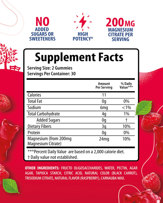Packaging for Calm Magnesium Chews 200mg Raspberry