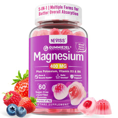 Front label of NEVISS Magnesium Gummies 400mg bottle