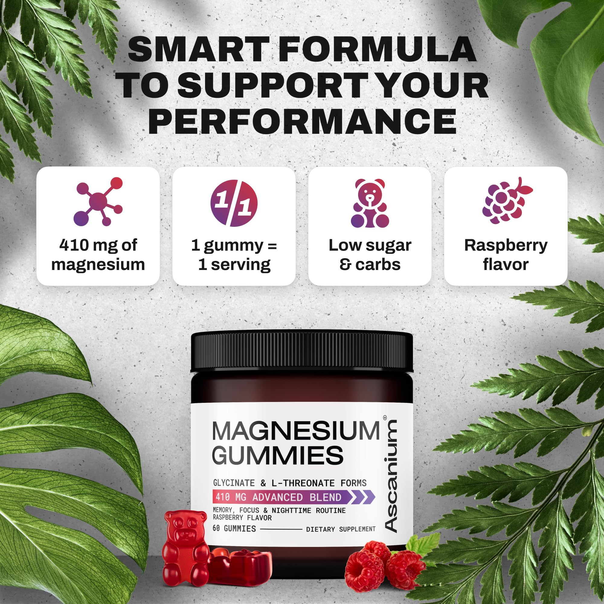 Nutrition label and magnesium blend details