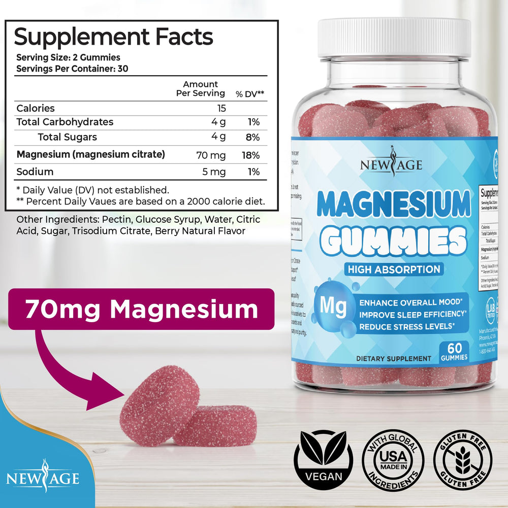 Close-up of bottle showing gummies with raspberry flavor