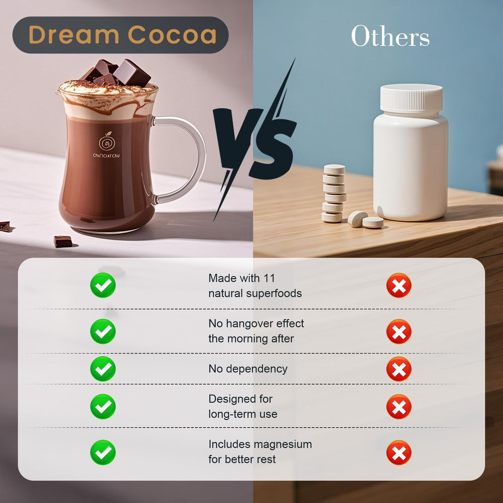 Evening relaxation scene with a mug of hot cocoa for sleep support
