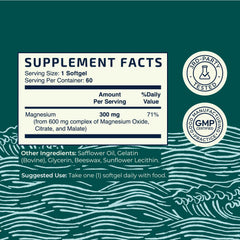 Label with ingredients and allergen information