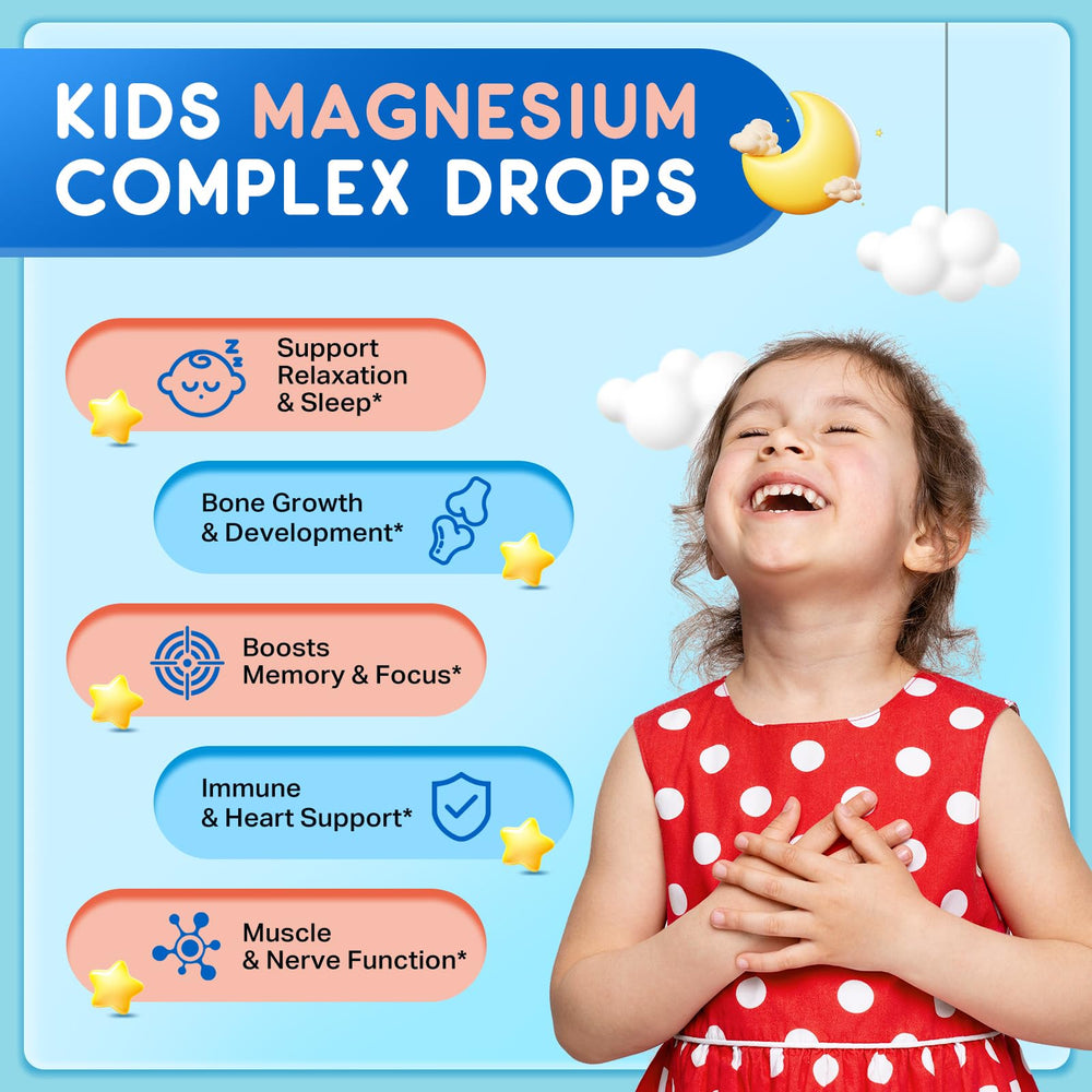 Close-up of Strawberry Flavor Magnesium Drops for Kids