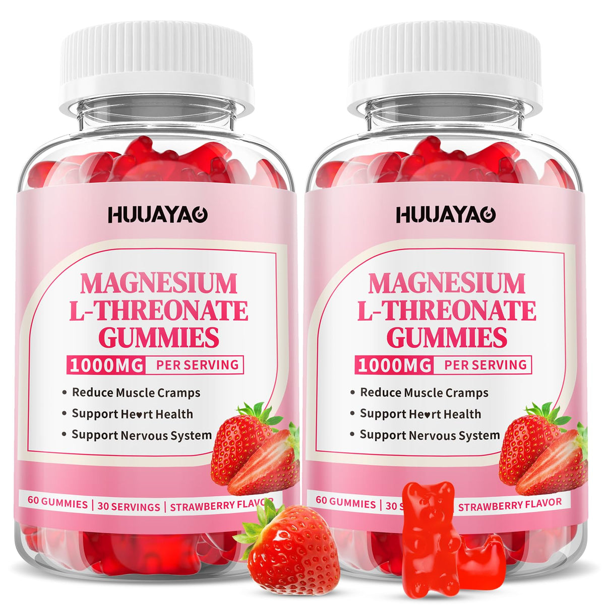 Front view of Magnesium L-Threonate Gummies bottle – 120 count