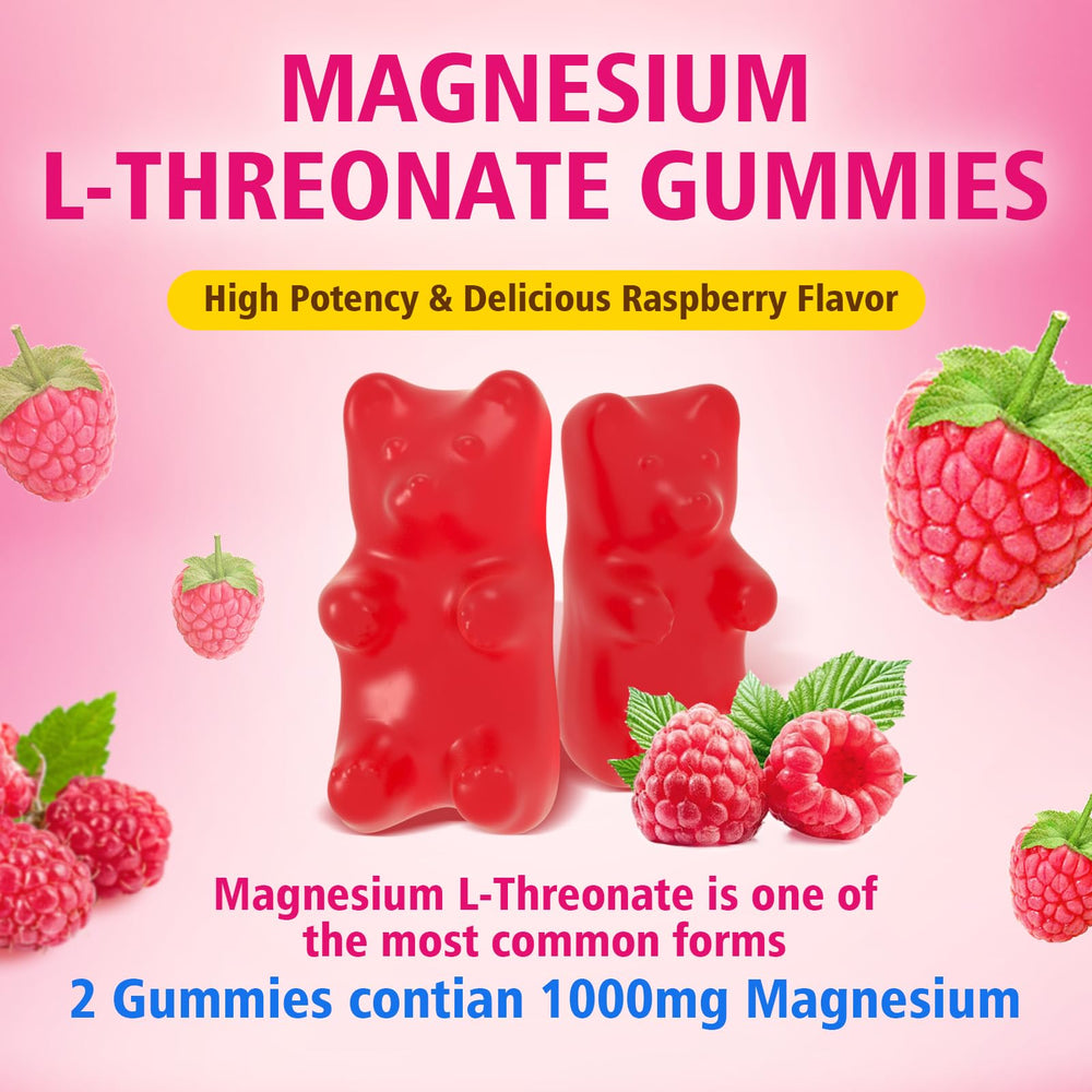 Graphic illustrating ingredients and nutrition for Magnesium L-Threonate Gummies