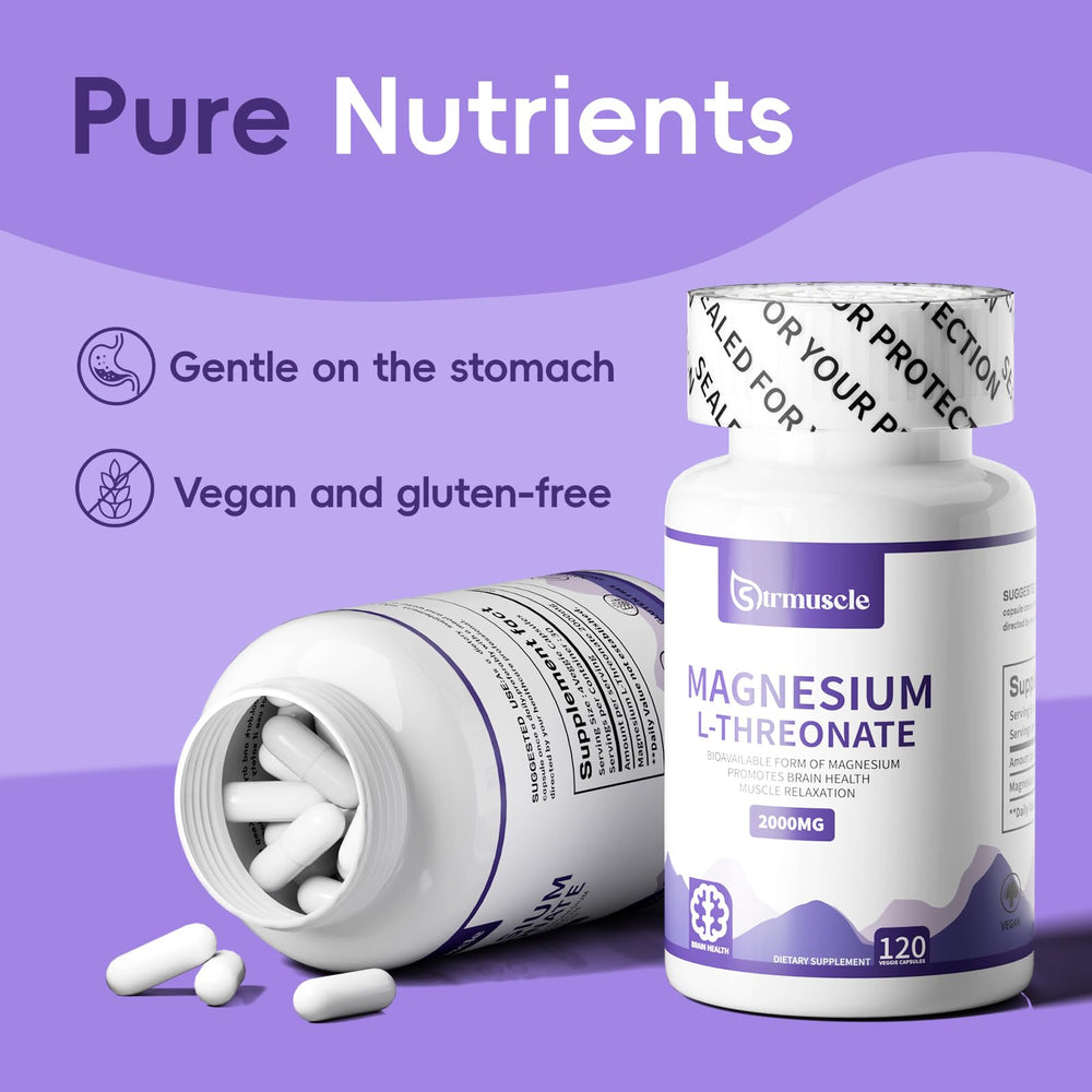 Close-up of magnesium L-Threonate capsules for brain health