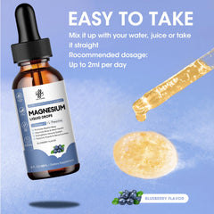Product packaging and bottle of magnesium glycinate liquid drops
