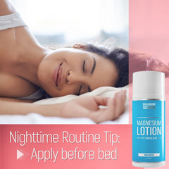 Nighttime skincare routine featuring magnesium lotion