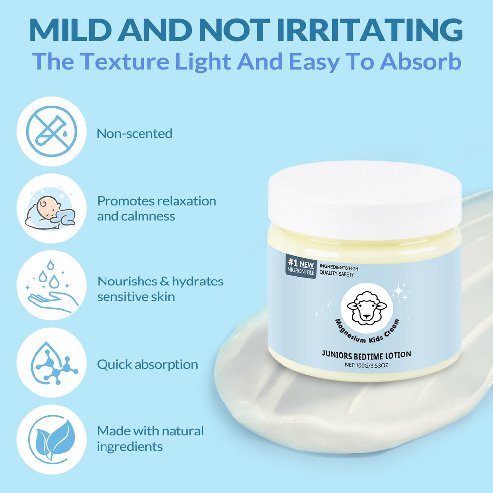 Product packaging highlighting sleep support for kids