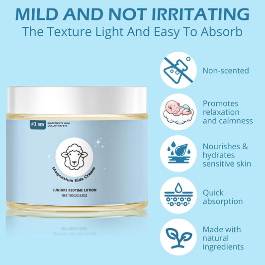 Kids applying magnesium lotion at night