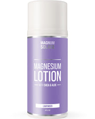 Magnesium lotion bottle with lavender label