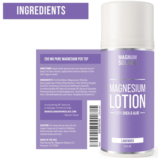 Close-up of magnesium lotion cream texture